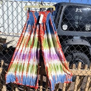 Colorful Tie-Dye Wide Leg Pants